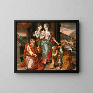 Judith and Holofernes, an allegory of female power - Pseudo De Vos — framed artwork on a wall