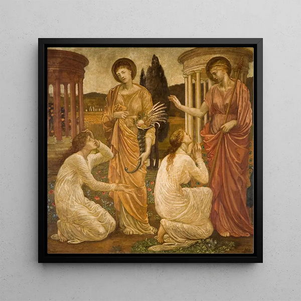 Psyché at the Sanctuaries of Juno and Ceres - Sir Edward Coley Burne-Jones — wall display of the artwork