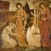 Psyché at the Sanctuaries of Juno and Ceres - Sir Edward Coley Burne-Jones — displayed in an interior