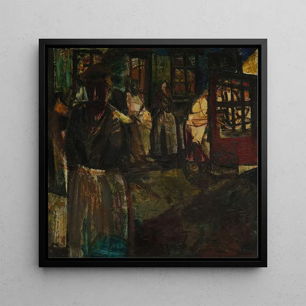Quartier des pêcheurs le soir - Constant Permeke — framed artwork on a wall