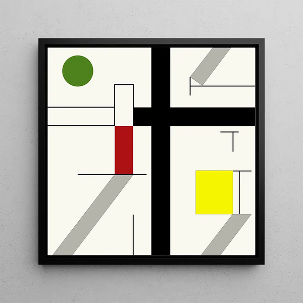 Quatre espaces irréguliers - Myriam Thyes — framed artwork on a wall