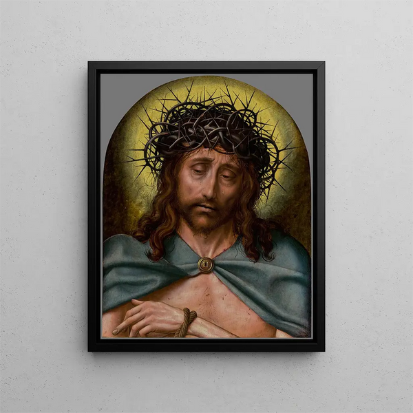 The Christ, the man of sorrow - Quentin Massys — framed artwork on a wall