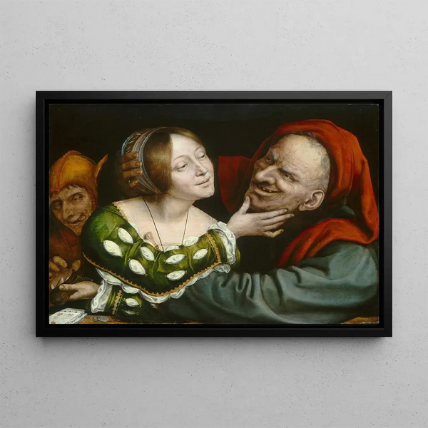 Amants mal assortis - Quentin Massys — framed artwork on a wall
