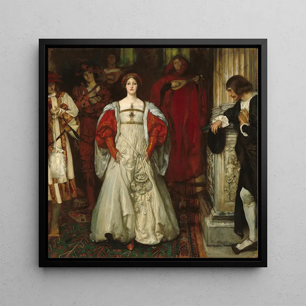 Qui est Sylvia ? Qu'est-ce qu'elle est pour que tous les jeunes hommes la louent ? - Edwin Austin Abbey — wall display of the artwork