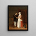 Une femme se lave les mains - Quirijn van Brekelenkam — framed artwork on a wall