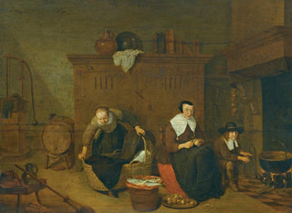 an interior with a woman peeling turnips - Quirijn van Brekelenkam — artwork view