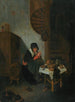 an old woman in an interior saying grace before a meal - Quirijn van Brekelenkam — artwork view