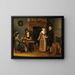 Société mixte jouant aux cartes - Quirijn van Brekelenkam — framed artwork on a wall
