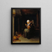 Old woman eating - Quirijn van Brekelenkam — framed artwork on a wall