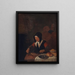 Old woman at her meal - Quirijn van Brekelenkam — framed artwork on a wall