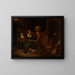 an Old Woman Cooking Crepes with Two Children - Quirijn van Brekelenkam — framed artwork on a wall