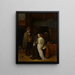 Soldat buvant avec une jeune femme dans une auberge - Quirijn van Brekelenkam — framed artwork on a wall