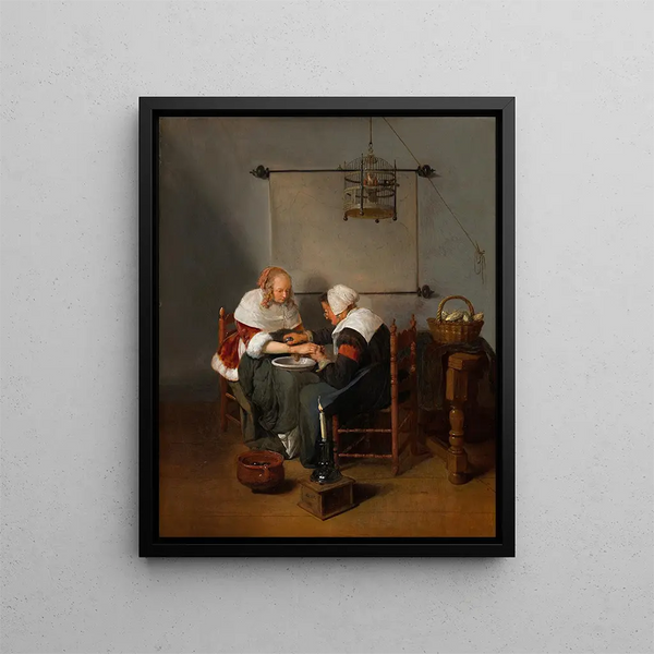 La saignée - Quirijn van Brekelenkam — framed artwork on a wall