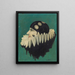 Head of Pierrette - R. Ferr — framed artwork on a wall