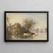 a woman herding livestock near a river - R. P. Noble — framed artwork on a wall