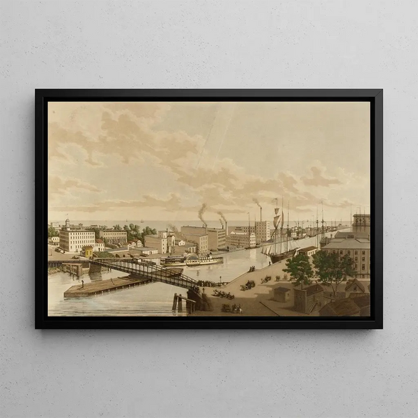 Pont de Rush Street Chicago - R. Varin — framed artwork on a wall
