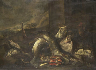 Nature morte with fish - R. van Burgh — artwork view