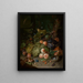 Still life with fruits featuring a stag beetle and nest - Rachel Ruysch — framed artwork on a wall