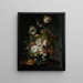 Still life with flowers in a glass vase - Rachel Ruysch — framed artwork on a wall