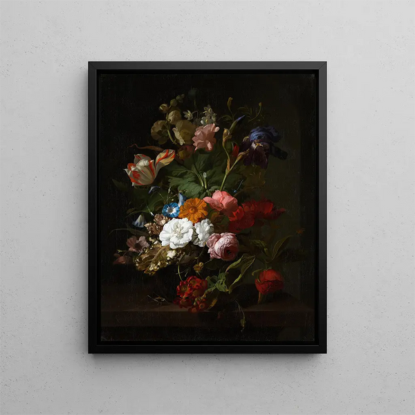 Vase with Flowers - Rachel Ruysch — framed artwork on a wall