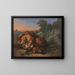 Tigers in combat - Raden Saleh — framed artwork on a wall
