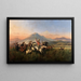 Six cavaliers chassant le cerf - Raden Saleh — framed artwork on a wall