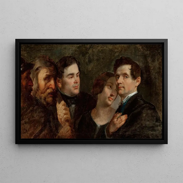 Portrait collective painting - Rafał Hadziewicz — framed artwork on a wall