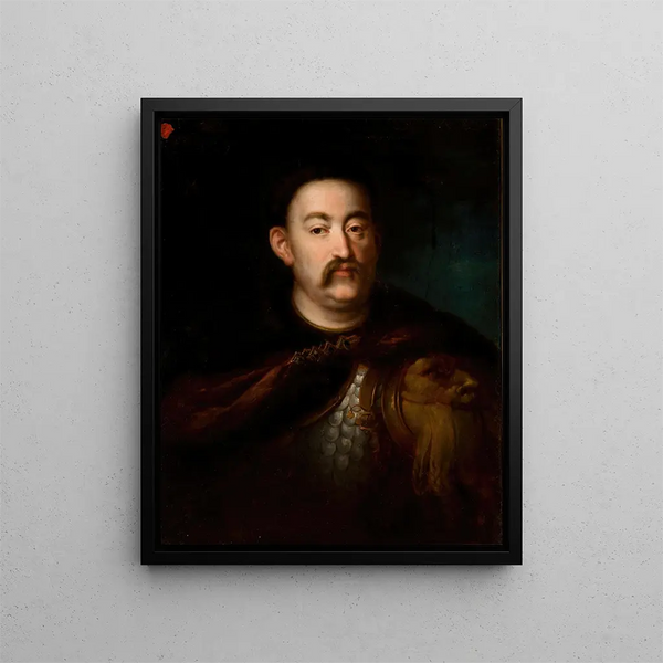 Portrait of King John III Sobieski - Rafał Hadziewicz — framed artwork on a wall