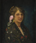 Portrait of a young woman with a rose - Rafael Enríquez Villanueva — artwork view