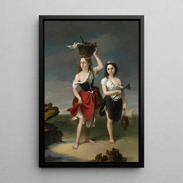 Les chercheurs de coquillages - Rafael García Hispaleto — framed artwork on a wall