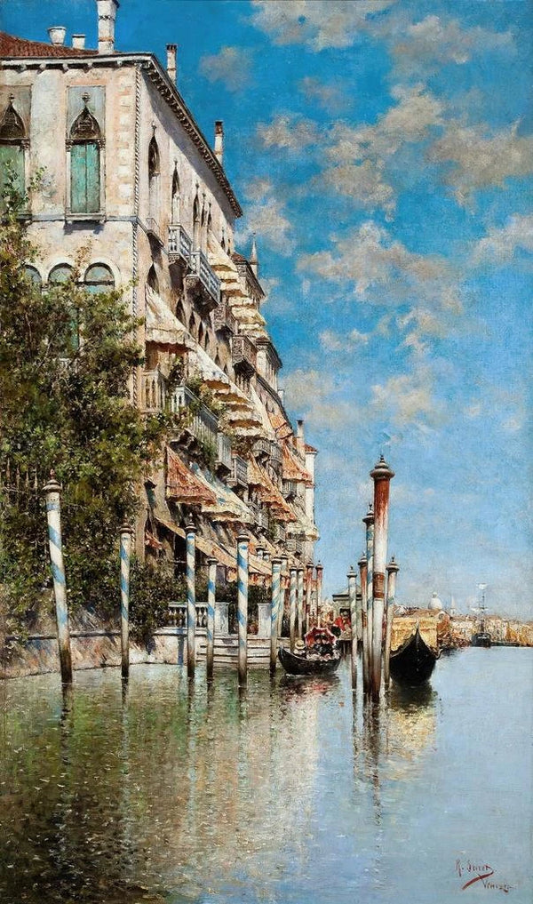 Le long du Grand Canal - Rafael Senet y Pérez — framed artwork on a wall