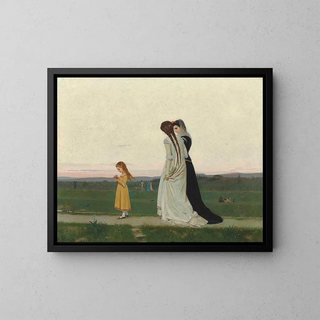 La promenade du soir, environs de Florence - Raffaello Sorbi — framed artwork on a wall