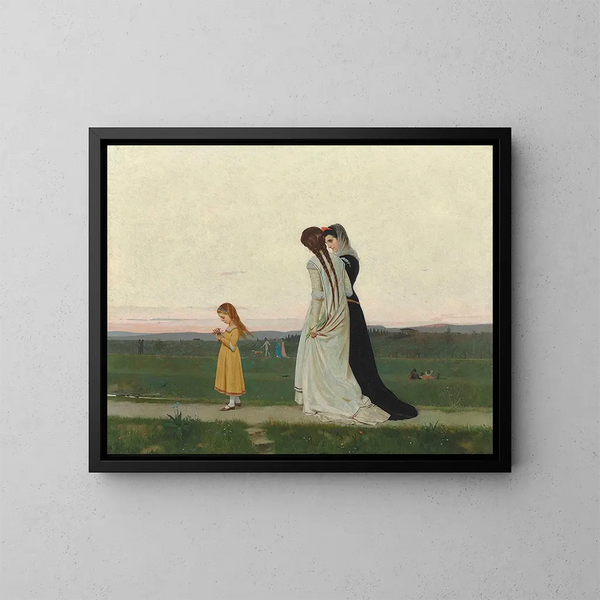 La promenade du soir, environs de Florence - Raffaello Sorbi — framed artwork on a wall