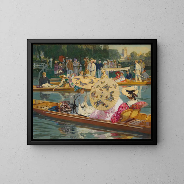 Fishing on the Thames - Raimund Germela — framed artwork on a wall
