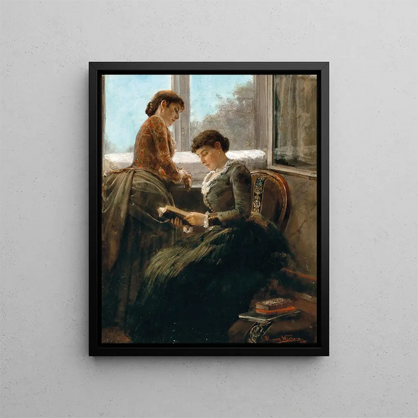 Read near the window - Raimund Ritter von Wichera — framed artwork on a wall