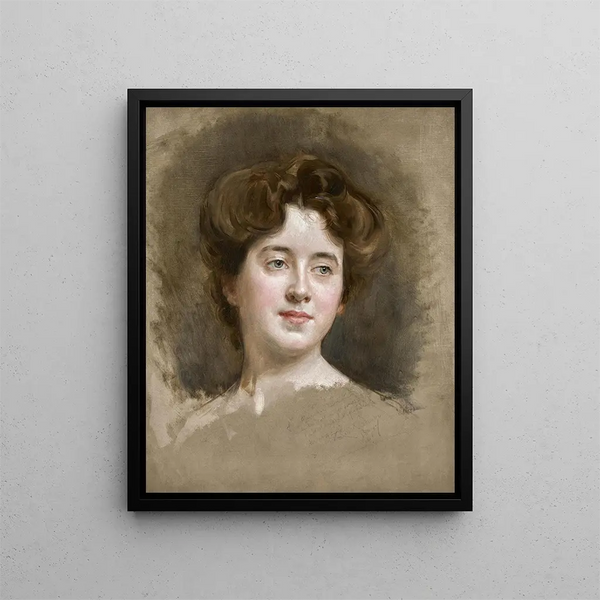 A Young Beauty - Raimundo de Madrazo y Garreta — framed artwork on a wall