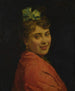 a lady's portrait with a red shawl - Raimundo de Madrazo y Garreta — artwork view