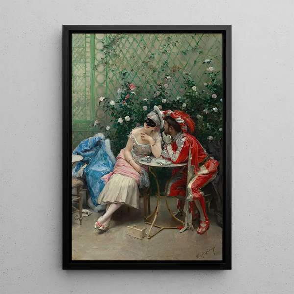 Mascarade - Raimundo de Madrazo y Garreta — framed artwork on a wall