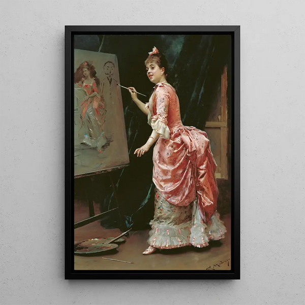 Model faisant des bêtises - Raimundo de Madrazo y Garreta — framed artwork on a wall