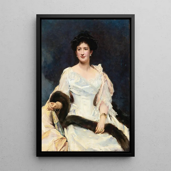 Portrait of a lady - Raimundo de Madrazo y Garreta — framed artwork on a wall