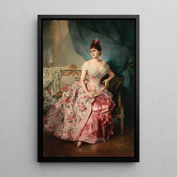 Portrait of a lady - Raimundo de Madrazo y Garreta — framed artwork on a wall