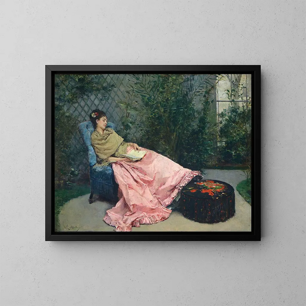 Siesta - Raimundo de Madrazo y Garreta — framed artwork on a wall