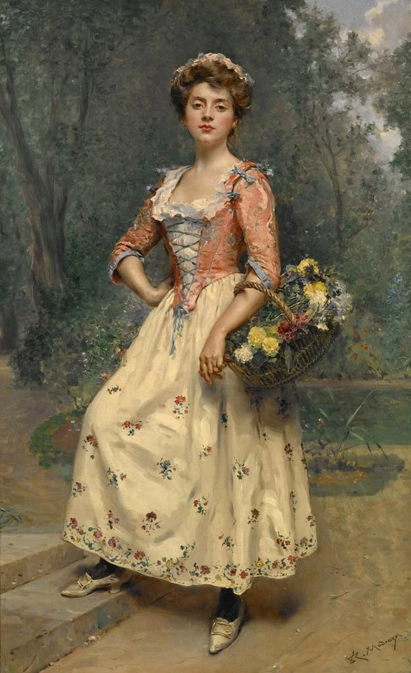 Spring Beauty - Raimundo de Madrazo y Garreta — framed artwork on a wall