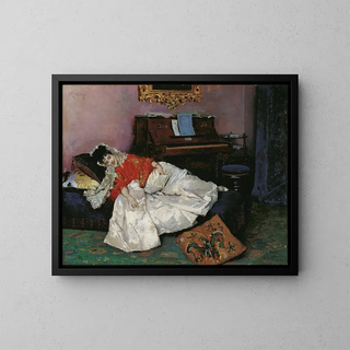 La lecture d'Aline Masson - Raimundo de Madrazo y Garreta — framed artwork on a wall