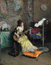 Woman with a Parrot - Raimundo de Madrazo y Garreta — artwork view