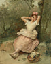 Young girl sitting at the foot of a tree - Raimundo de Madrazo y Garreta — artwork view