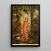 Nymph Varini by the riverbank with a swan - Raja Ravi Varma — artwork view