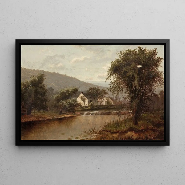 Landscape Painting of Hills - Ralph Albert Blakelock — framed artwork on a wall