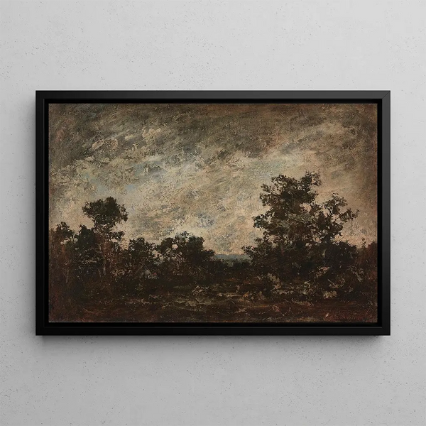 Indian Camp Painting - Ralph Albert Blakelock — framed artwork on a wall