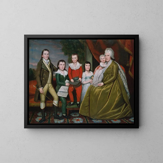 Madame Noah Smith et ses enfants - Ralph Earl — framed artwork on a wall